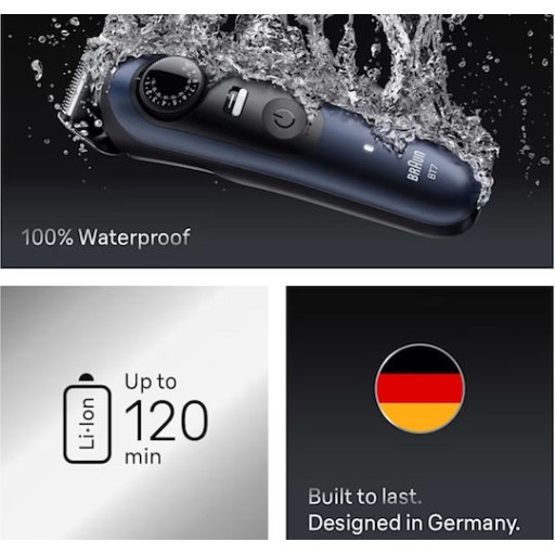 Braun Series 7 Επαναφορτιζόμενη Κουρευτική Μηχανή Μπλε BT7520