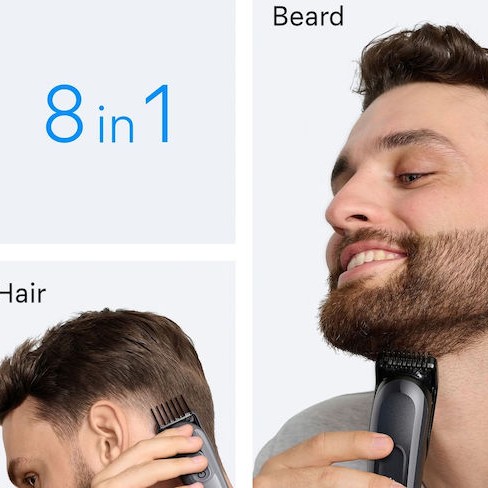 Braun Series 3 Επαναφορτιζόμενη Κουρευτική Μηχανή Γκρι AIO3540