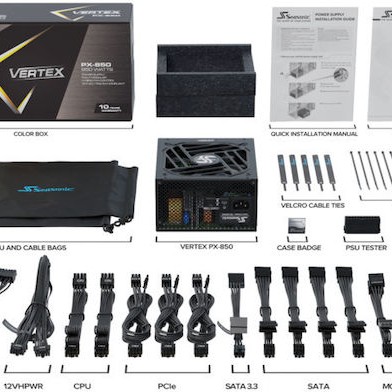 Seasonic VERTEX PX 850W Μαύρο Τροφοδοτικό Υπολογιστή Full Modular 80 Plus Platinum