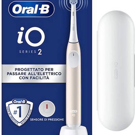 Oral-B iO Series 2 Ηλεκτρική Οδοντόβουρτσα με Αισθητήρα Πίεσης και Θήκη Ταξιδίου Calm Pink