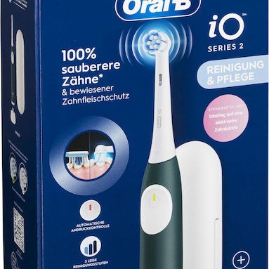 Oral-B iO Series 2 Ηλεκτρική Οδοντόβουρτσα με Αισθητήρα Πίεσης και Θήκη Ταξιδίου Forest Green
