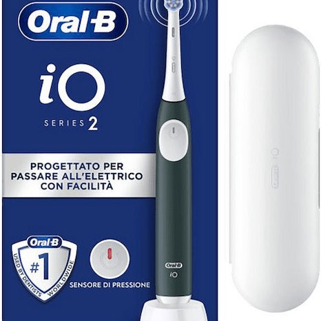 Oral-B iO Series 2 Ηλεκτρική Οδοντόβουρτσα με Αισθητήρα Πίεσης και Θήκη Ταξιδίου Forest Green