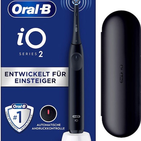 Oral-B iO Series 2 Ηλεκτρική Οδοντόβουρτσα με Αισθητήρα Πίεσης και Θήκη Ταξιδίου Μαύρη