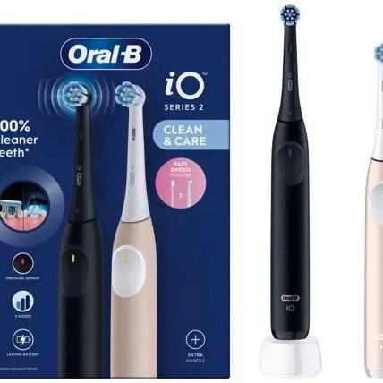 Oral-B iO Series 2 Ηλεκτρική Οδοντόβουρτσα με Αισθητήρα Πίεσης Night Black / Calm Pink