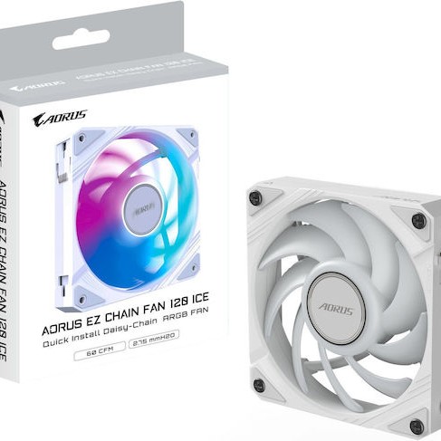 Gigabyte AORUS EZ CHAIN Case Fan 120mm με Λευκό Φωτισμό Λευκό