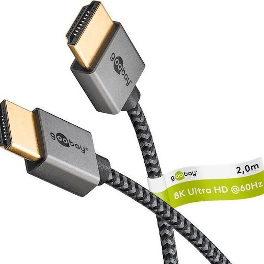 Goobay HDMI 2.1 Cable HDMI male - HDMI male 2m Γκρι
