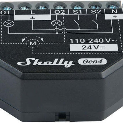 Shelly 2PM Gen4 Smart Switch 2 Καναλιών Wi-Fi, Bluetooth, ZigBee & RF 10A