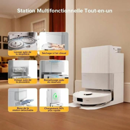 Roborock Qrevo 5ae Σκούπα Ρομπότ για Σκούπισμα & Σφουγγάρισμα με Wi-Fi Λευκή