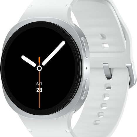 Samsung Galaxy Watch8 Aluminium 44mm Αδιάβροχο με Παλμογράφο (Ασημί)