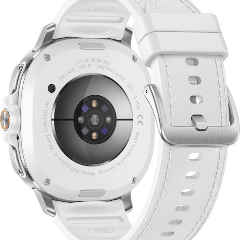 Samsung Galaxy Watch8 Classic Stainless Steel 46mm Αδιάβροχο με Παλμογράφο (Λευκό)