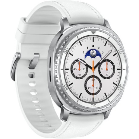 Samsung Galaxy Watch8 Classic Stainless Steel 46mm Αδιάβροχο με Παλμογράφο (Λευκό)