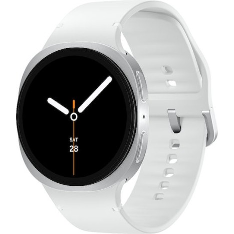 Samsung Galaxy Watch8 LTE Aluminium 44mm Αδιάβροχο με eSIM και Παλμογράφο (Ασημί)