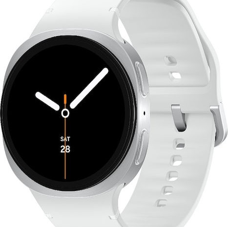 Samsung Galaxy Watch8 LTE Aluminium 44mm Αδιάβροχο με eSIM και Παλμογράφο (Ασημί)