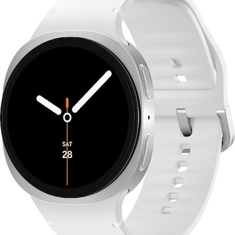 Samsung Galaxy Watch8 LTE Aluminium 44mm Αδιάβροχο με eSIM και Παλμογράφο (Ασημί)