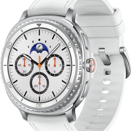 Samsung Galaxy Watch8 Classic LTE Stainless Steel 46mm Αδιάβροχο με eSIM και Παλμογράφο (Λευκό)