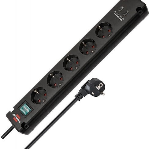 Brennenstuhl Bremounta Πολύπριζο 5 Θέσεων με 2 USB-C, Διακόπτη και Καλώδιο 3m