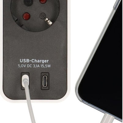 Brennenstuhl Ecolor Πολύπριζο 4 Θέσεων με 2 USB-C, Διακόπτη και Καλώδιο 1.5m