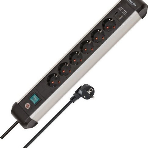 Brennenstuhl Socket Πολύπριζο 6 Θέσεων με Καλώδιο 3m