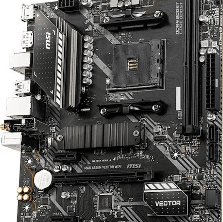 MSI A520M Vector WIFI Motherboard Micro ATX με AMD AM4 Socket 7D14-008R
