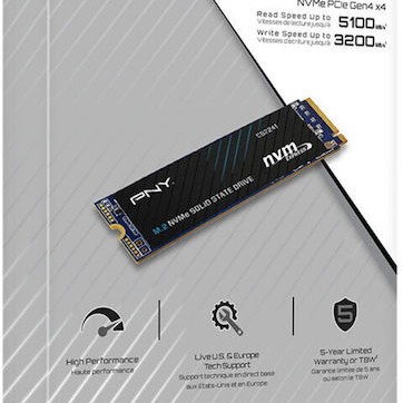 PNY CS2241 SSD 1TB M.2 NVMe PCI Express 4.0 M280CS2241-1TB-RB