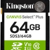 64gb Sd Memory Card Kingston Canvas Select Plus Uhs-i U1 V10 Read Speed Up To 100mb/s