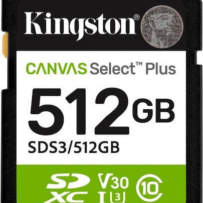 512gb Sd Memory Card Kingston Canvas Select Plus Class 10 Uhs-i Read Speed Up To 150mb/s