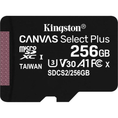 Kingston Canvas Select Plus microSDXC 256GB Class 10 U3 V30 A1 UHS-I