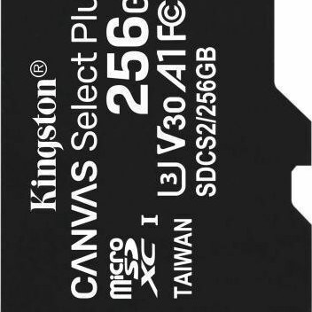 Kingston Canvas Select Plus microSDXC 256GB Class 10 U3 V30 A1 UHS-I