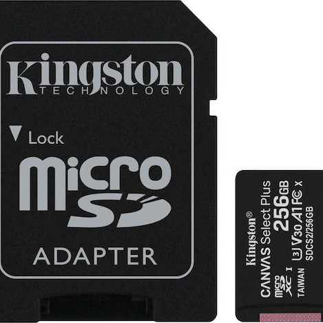 Kingston Canvas Select Plus microSDXC 256GB Class 10 U3 V30 A1 UHS-I