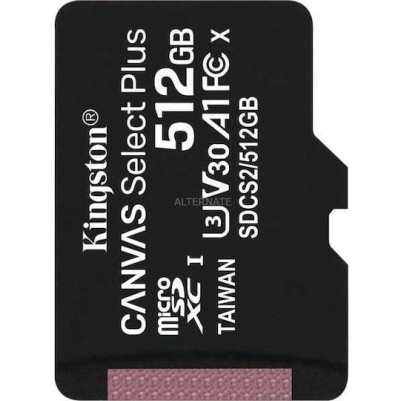 Kingston Canvas Select Plus microSDXC 512GB Class 10 U3 V30 A1 UHS-I