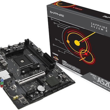 Sapphire A520M-E Motherboard Micro ATX με AMD AM4 Socket 52119-04-40G