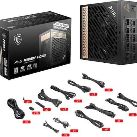 MSI MEG Ai1300P PCIE5 1300W Μαύρο Τροφοδοτικό Υπολογιστή Full Modular 80 Plus Platinum