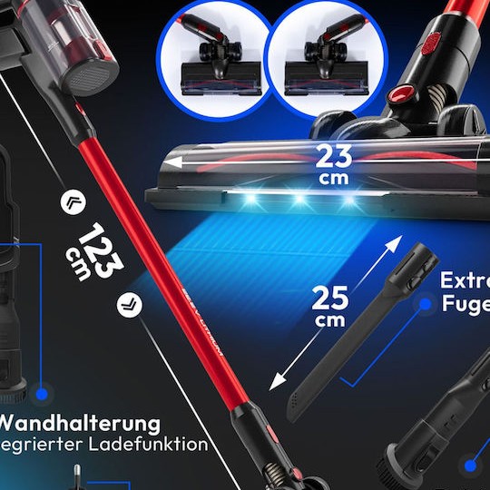ProfiCare Pc-bs Επαναφορτιζόμενη Σκούπα Stick 22.2V Κόκκινη