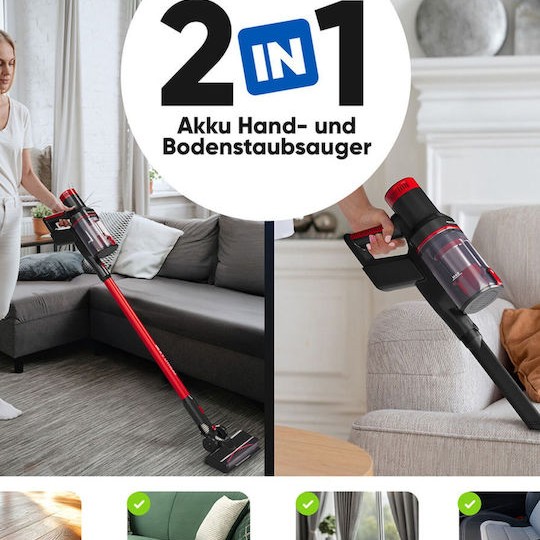 ProfiCare Pc-bs Επαναφορτιζόμενη Σκούπα Stick 22.2V Κόκκινη