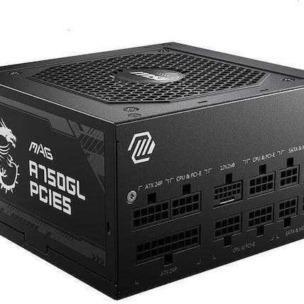 MSI MAG A750GN PCIE5 750W Μαύρο Τροφοδοτικό Υπολογιστή Full Wired 80 Plus Gold
