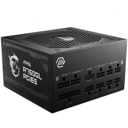 MSI MAG A750GN PCIE5 750W Μαύρο Τροφοδοτικό Υπολογιστή Full Wired 80 Plus Gold
