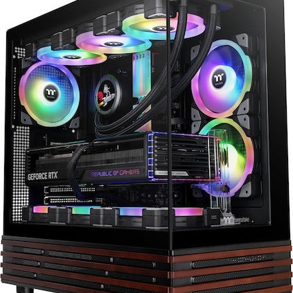 Thermaltake View 270 Plus WS ARGB Gaming Midi Tower Κουτί Υπολογιστή με Πλαϊνό Παράθυρο Μαύρο