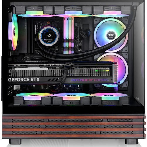 Thermaltake View 270 Plus WS ARGB Gaming Midi Tower Κουτί Υπολογιστή με Πλαϊνό Παράθυρο Μαύρο