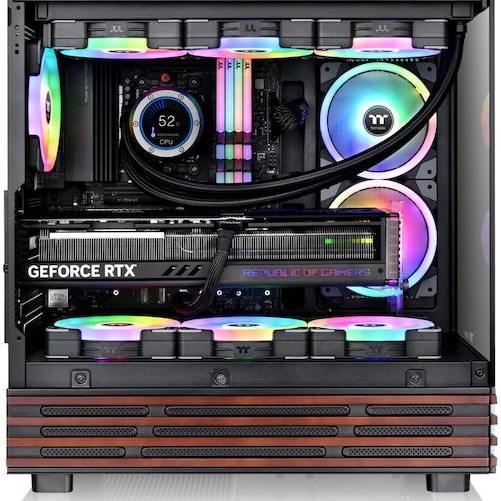 Thermaltake View 270 Plus WS ARGB Gaming Midi Tower Κουτί Υπολογιστή με Πλαϊνό Παράθυρο Μαύρο