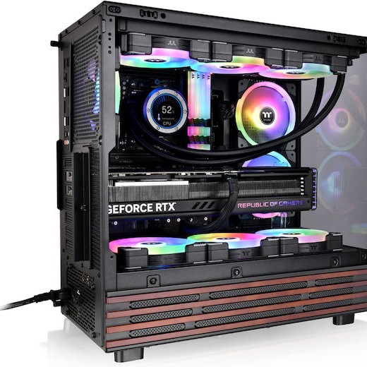 Thermaltake View 270 Plus WS ARGB Gaming Midi Tower Κουτί Υπολογιστή με Πλαϊνό Παράθυρο Μαύρο
