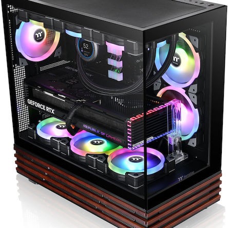 Thermaltake View 270 Plus WS ARGB Gaming Midi Tower Κουτί Υπολογιστή με Πλαϊνό Παράθυρο Μαύρο