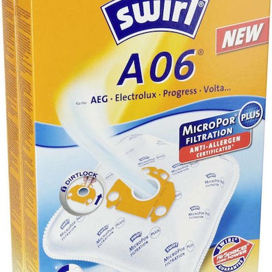 Swirl A06 Σακούλες Σκούπας 4τμχ Συμβατή με Σκούπα AEG / Electrolux