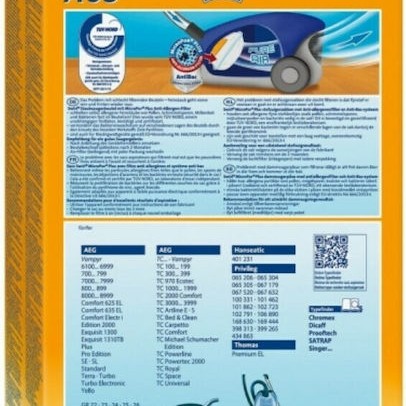 Swirl A08 Σακούλες Σκούπας 4τμχ Συμβατή με Σκούπα AEG