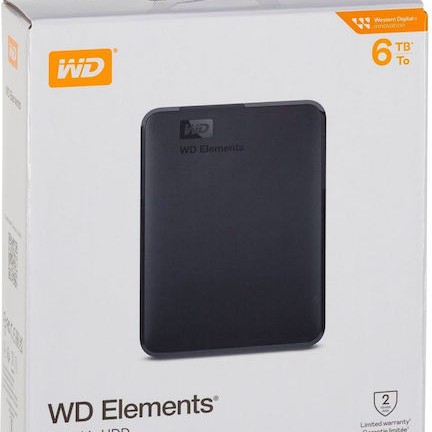 Western Digital Elements Portable USB 3.0 Εξωτερικός HDD 6TB 2.5