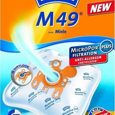 Swirl M49 Σακούλες Σκούπας 4τμχ Συμβατή με Σκούπα Miele