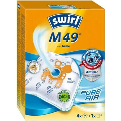 Swirl M49 Σακούλες Σκούπας 4τμχ Συμβατή με Σκούπα Miele