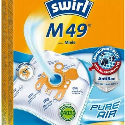 Swirl M49 Σακούλες Σκούπας 4τμχ Συμβατή με Σκούπα Miele