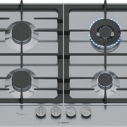 Bosch Serie 6 Εστία Φυσικού Αερίου Αυτόνομη 58.2x52εκ. Ασημί