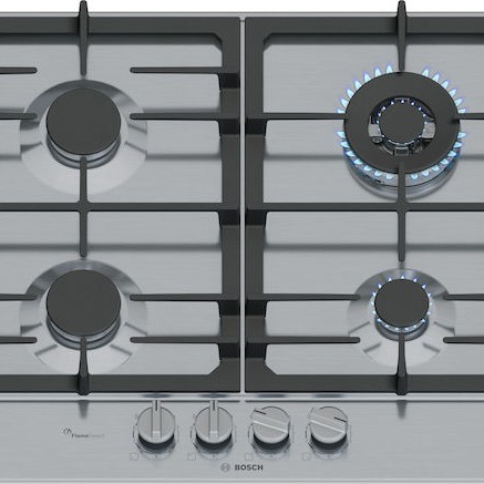 Bosch Serie 6 Εστία Φυσικού Αερίου Αυτόνομη 58.2x52εκ. Ασημί