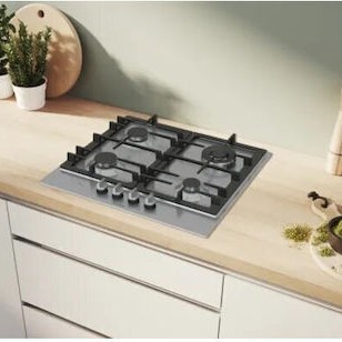 Bosch Serie 6 Εστία Φυσικού Αερίου Αυτόνομη 58.2x52εκ. Ασημί